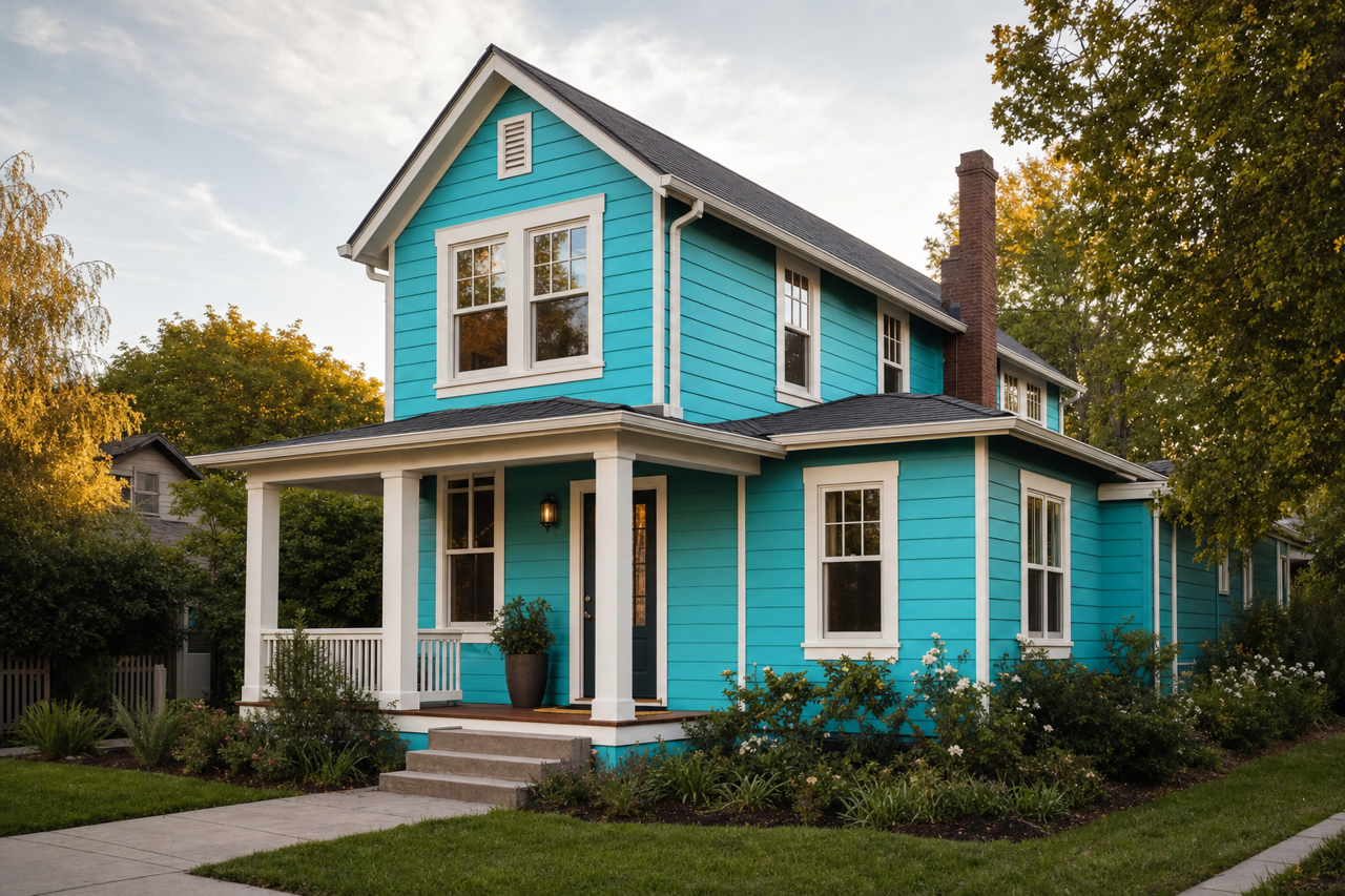 Exotic Sea by Valspar on exterior