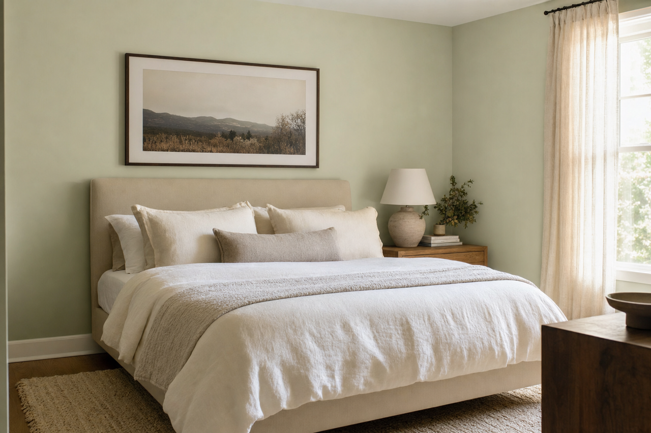 Mint Glaze by Valspar on interiors