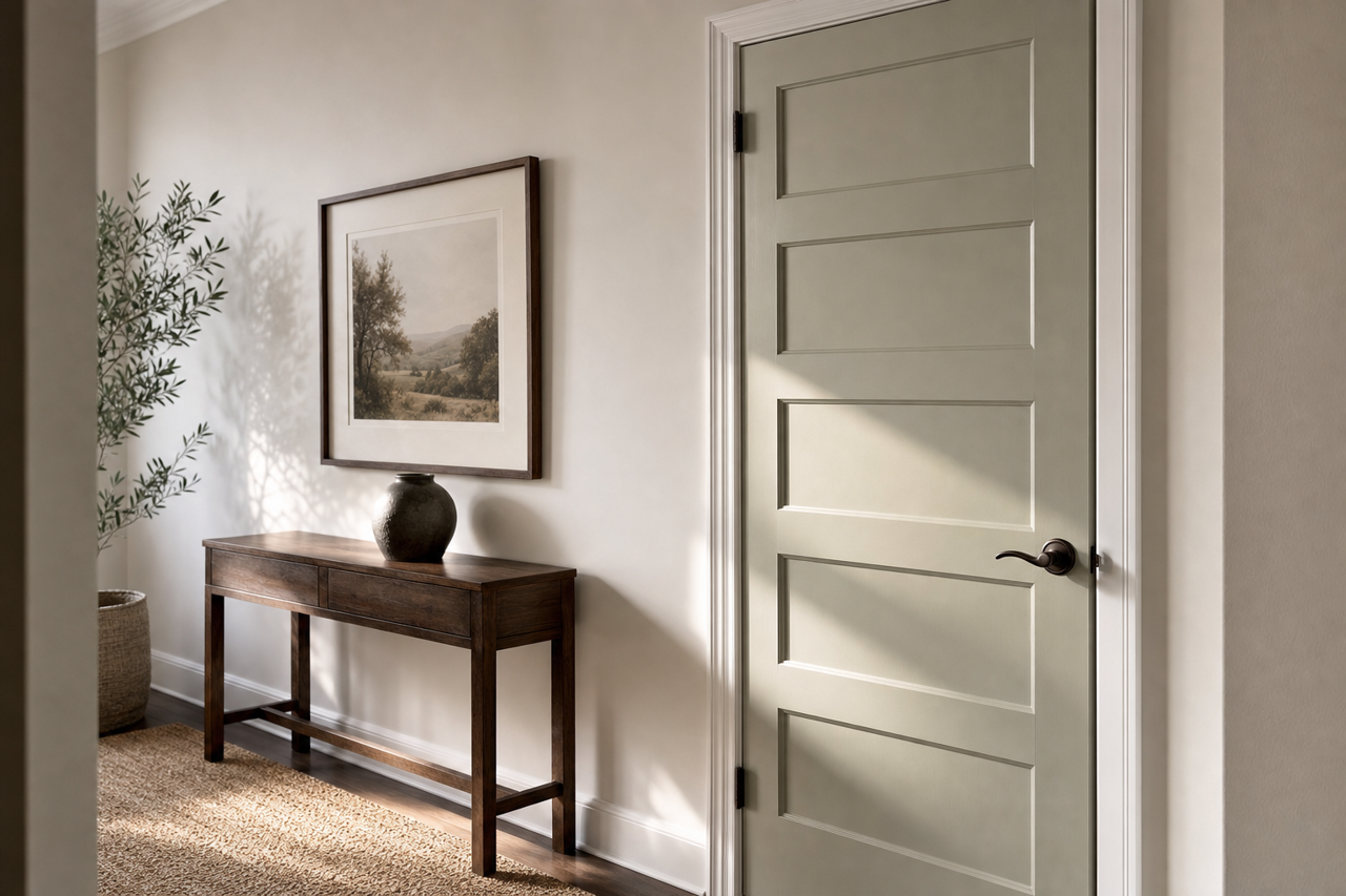 Green Tea Leaves by Valspar on interior-doors