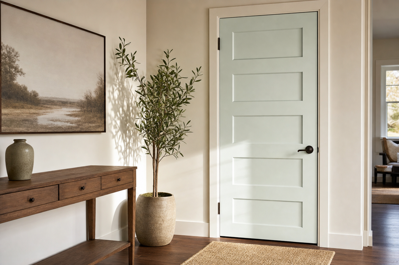 Pirate Coast by Valspar on interior-doors