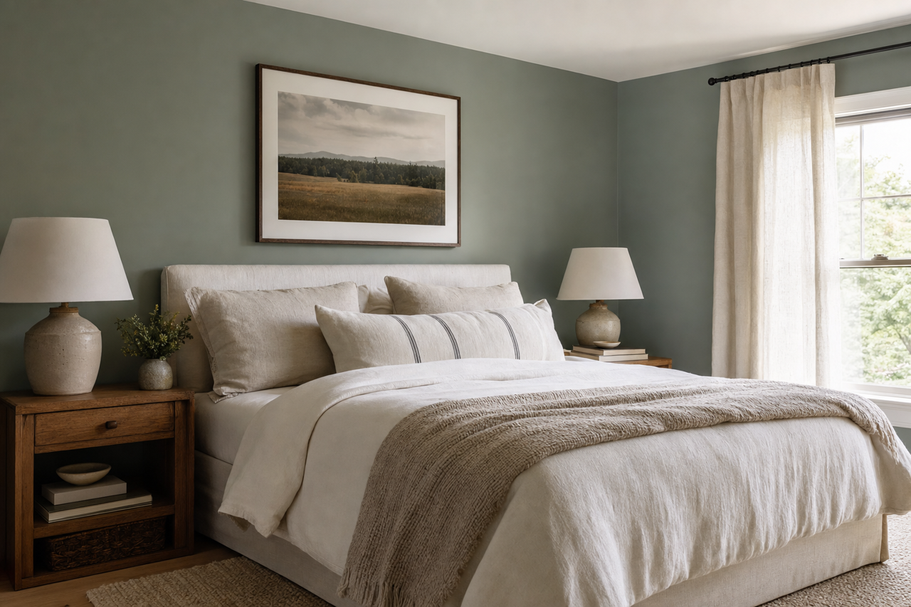 Blueridge Fir by Valspar on interiors