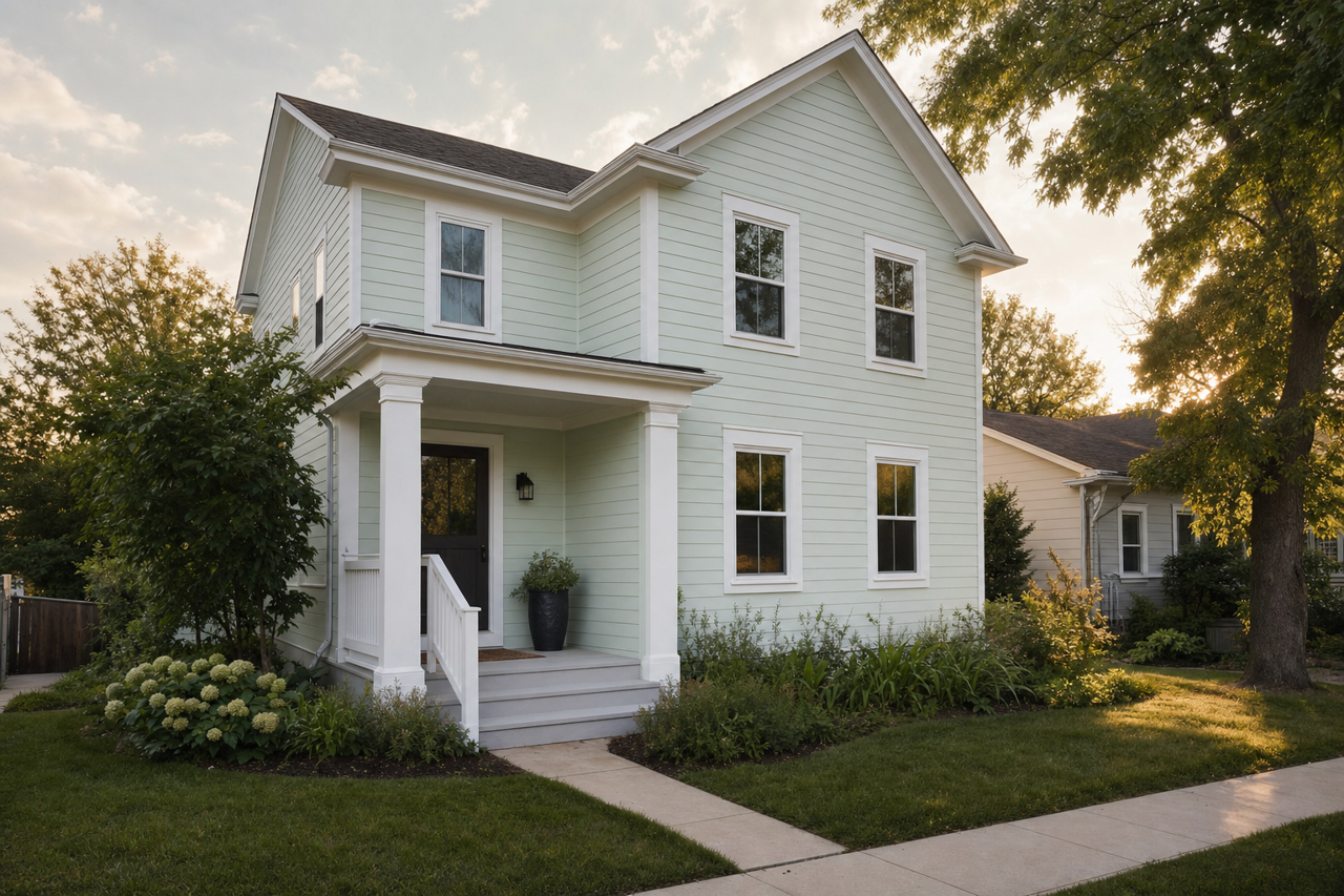 Blowing Bubbles by Valspar on exterior