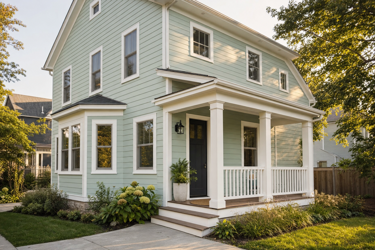 Tranquil Bay by Valspar on exterior