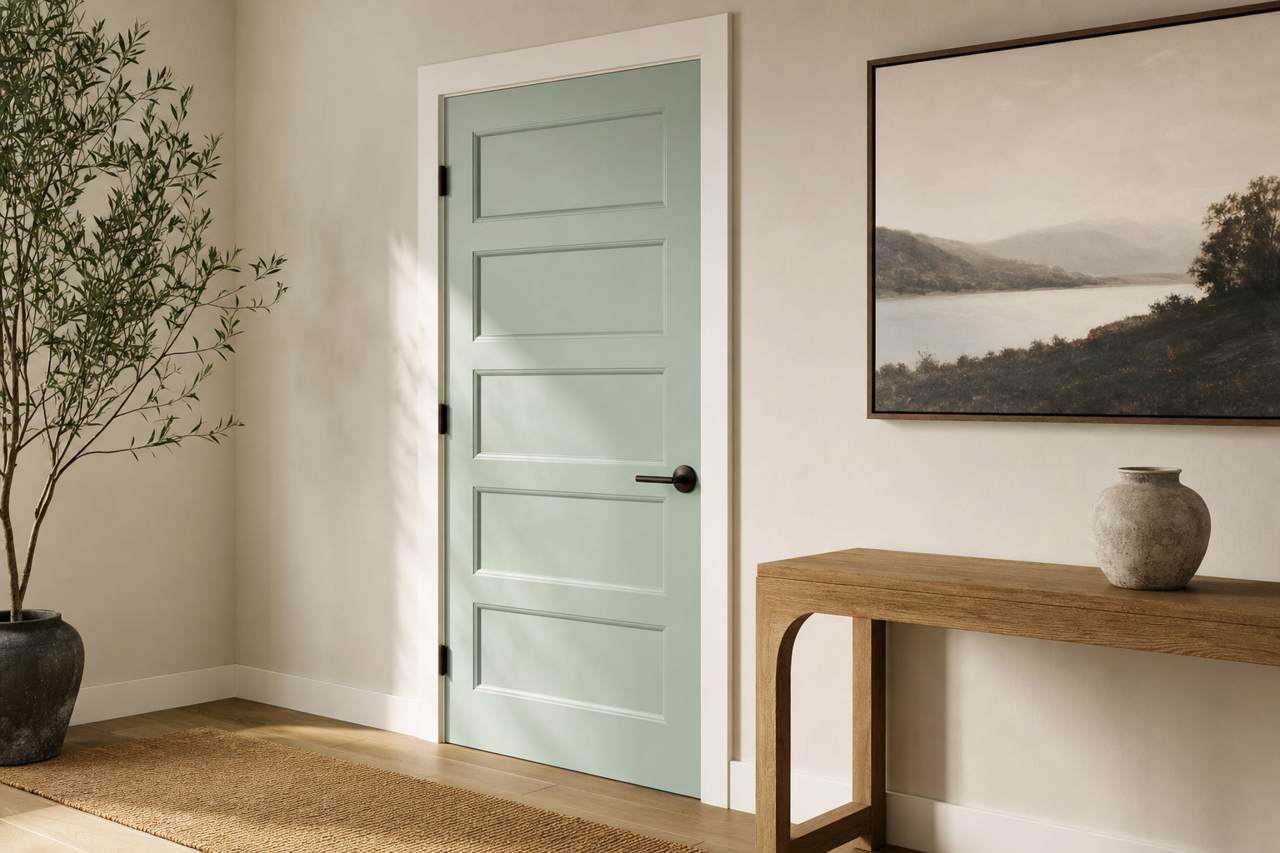 Tranquil Bay by Valspar on interior-doors