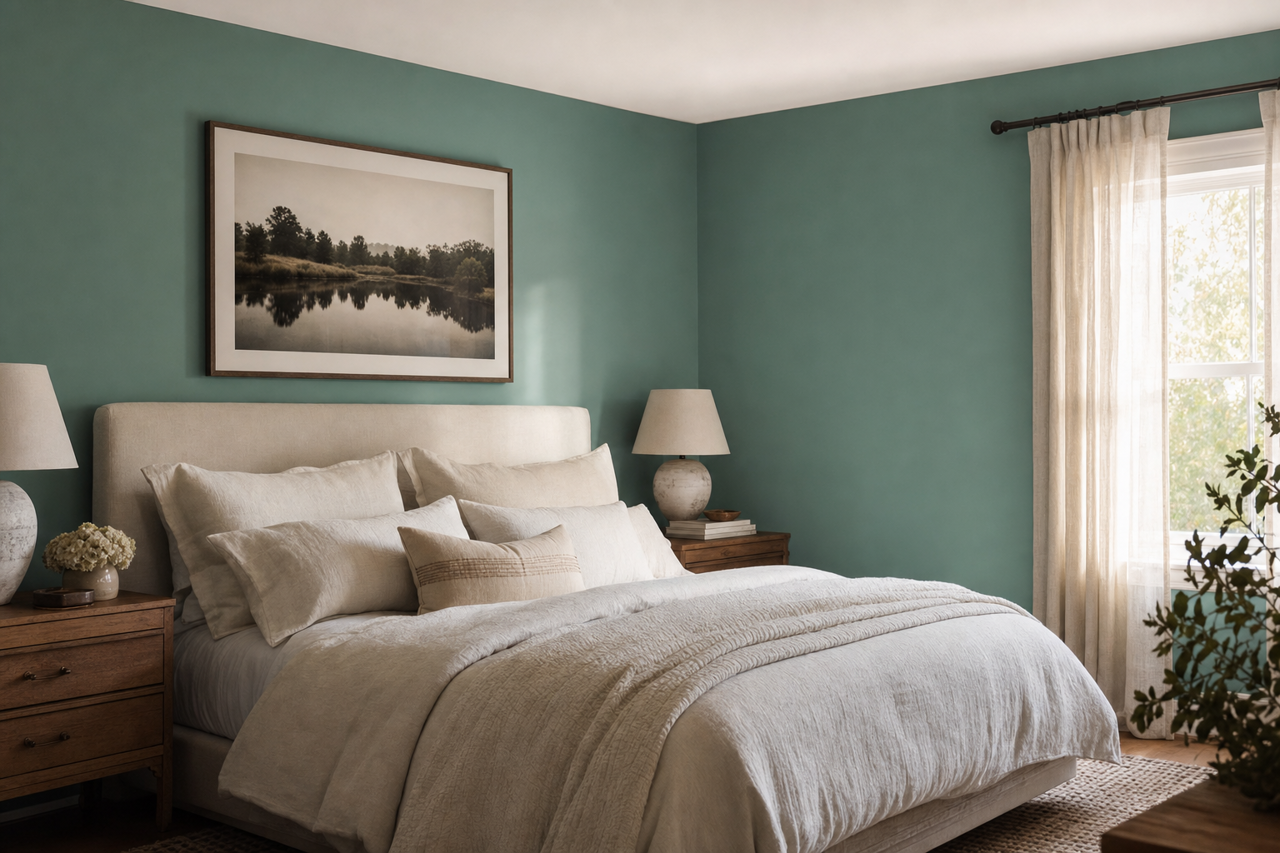 Spa Green by Valspar on interiors