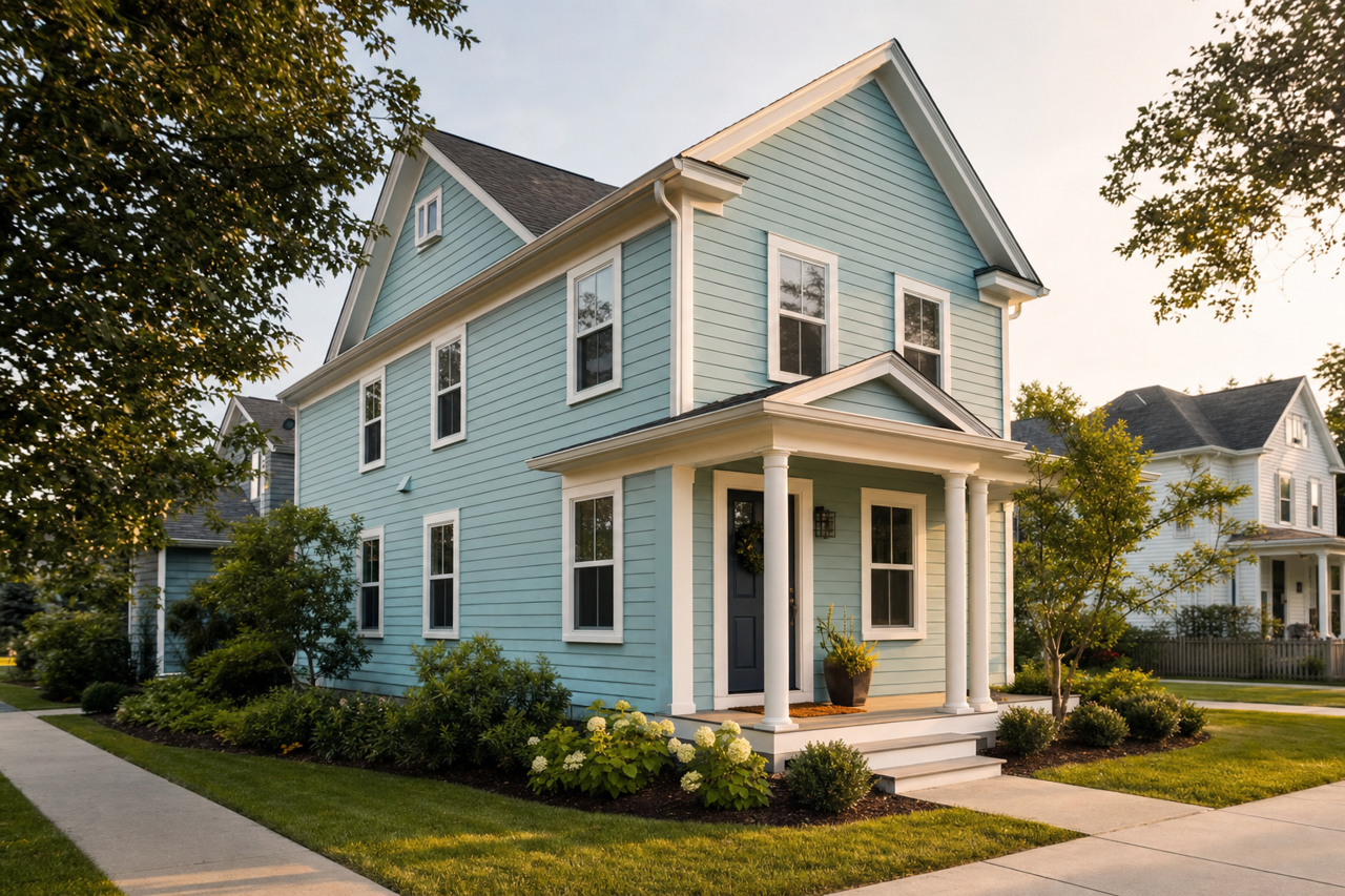 Crystal Sea by Valspar on exterior