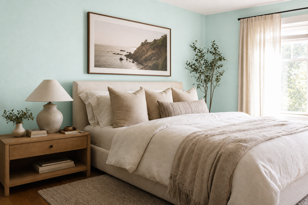 Icy Blue by Valspar on interiors