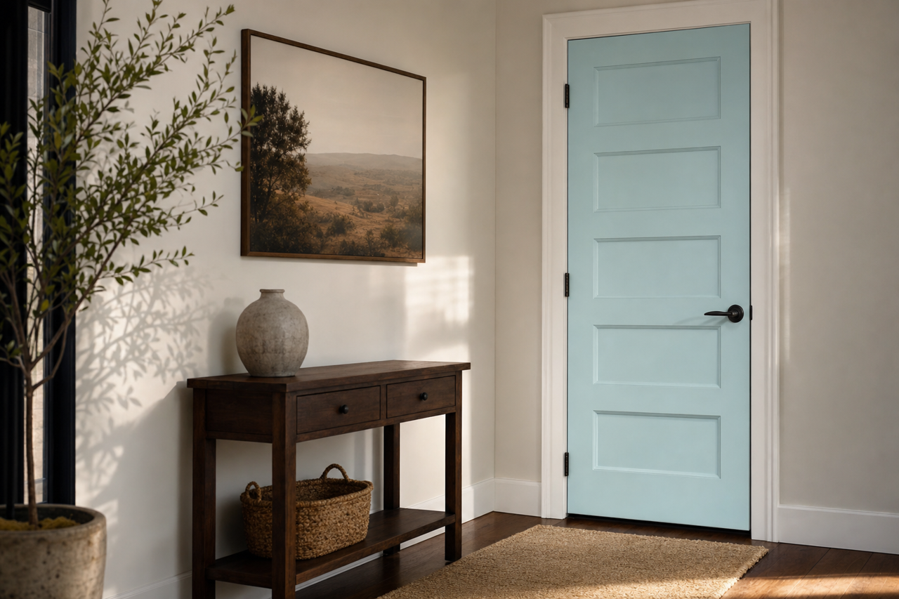 Out of the Blue by Valspar on interior-doors