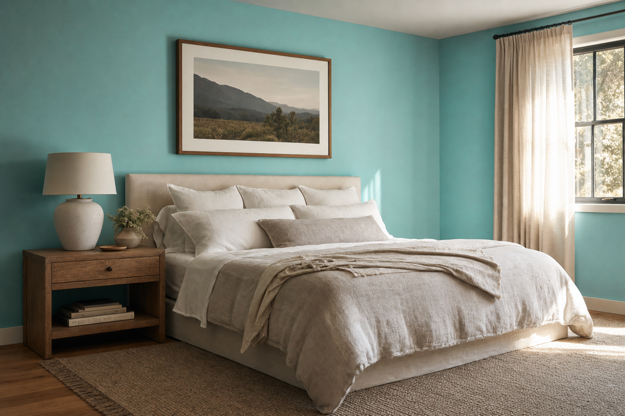 Aqua Ocean by Valspar on interiors