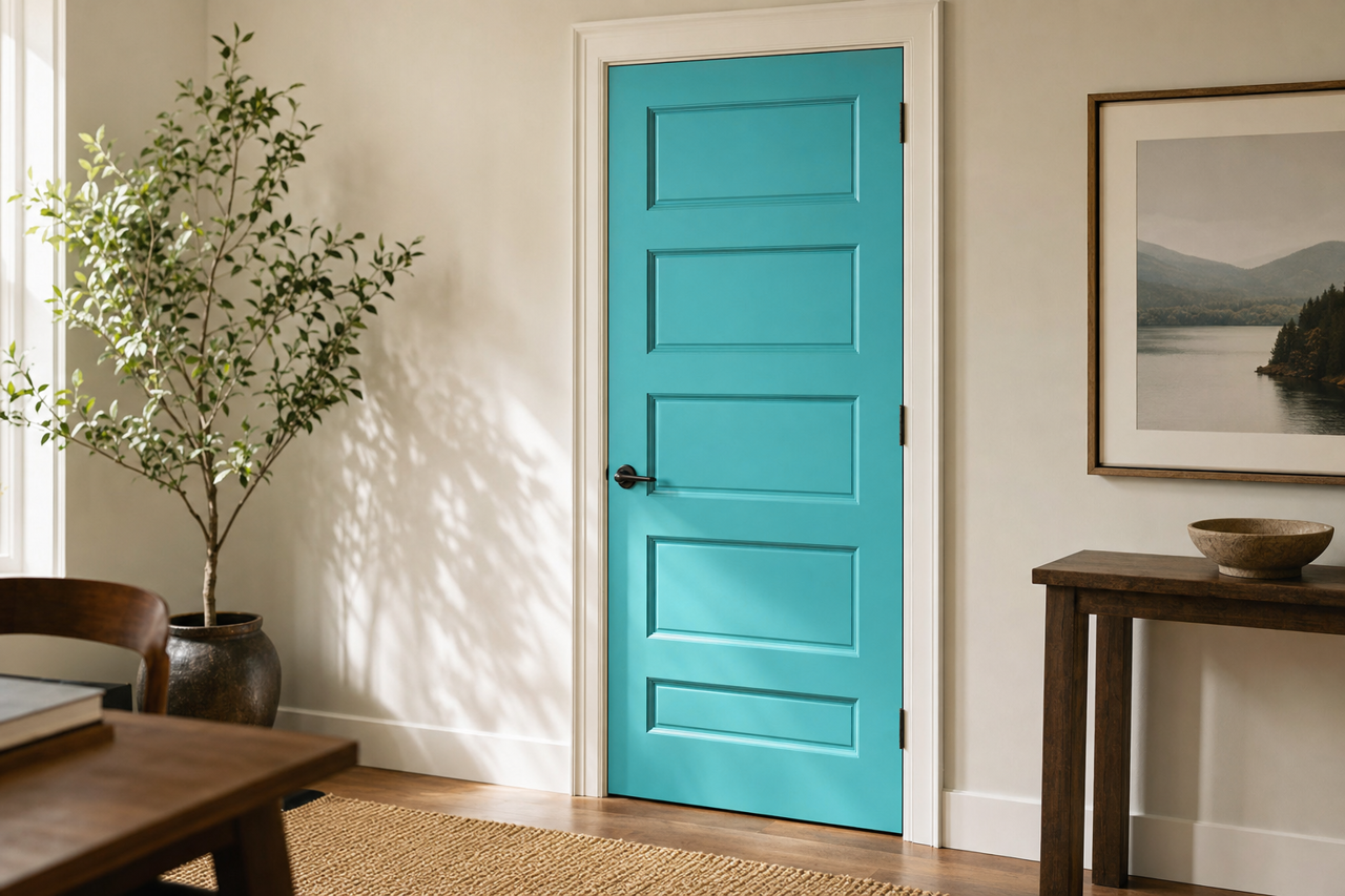 Rushing Stream by Valspar on interior-doors