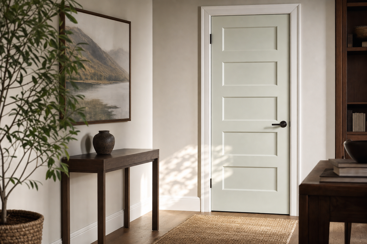 Wave's Crest by Valspar on interior-doors