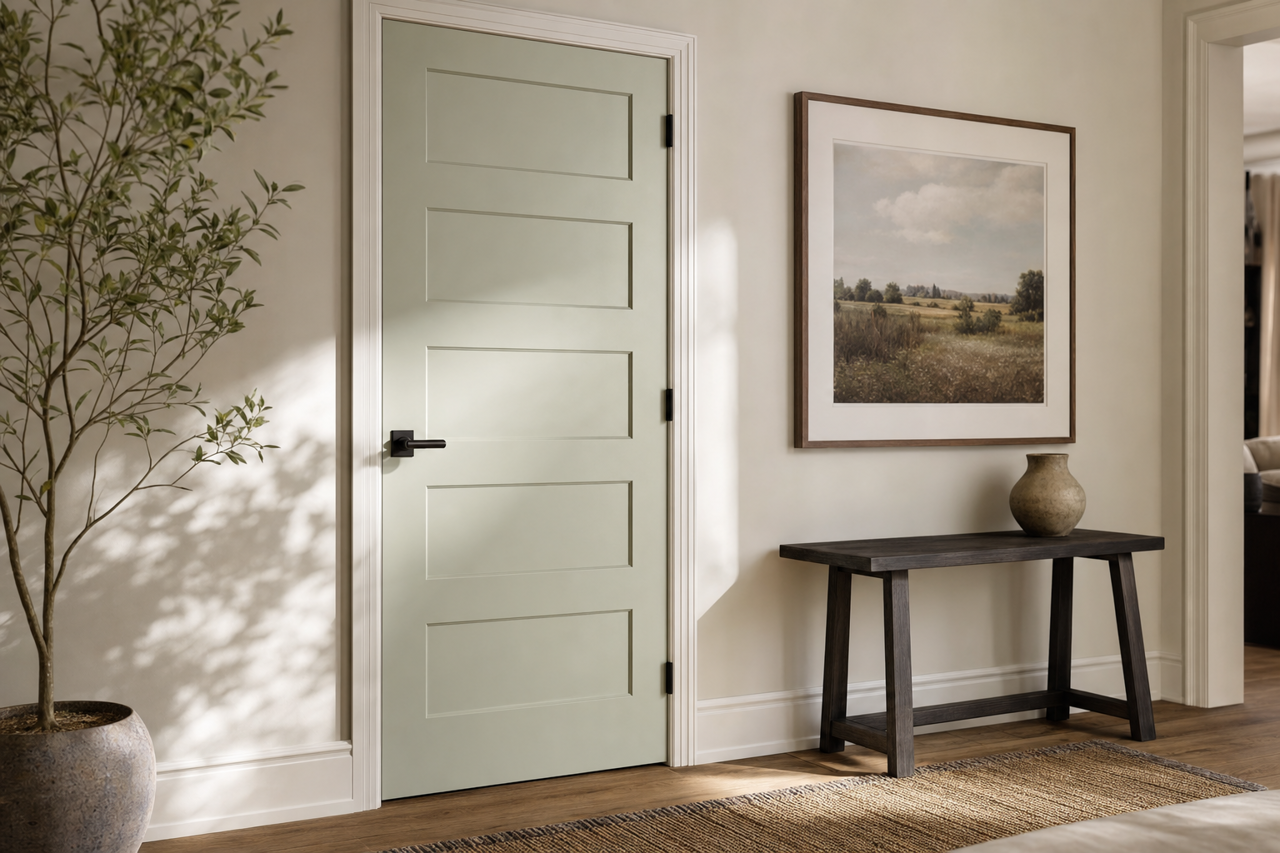 Sage Morsel by Valspar on interior-doors