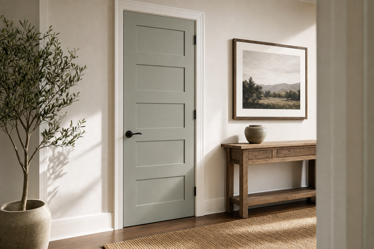 Secret Moss by Valspar on interior-doors