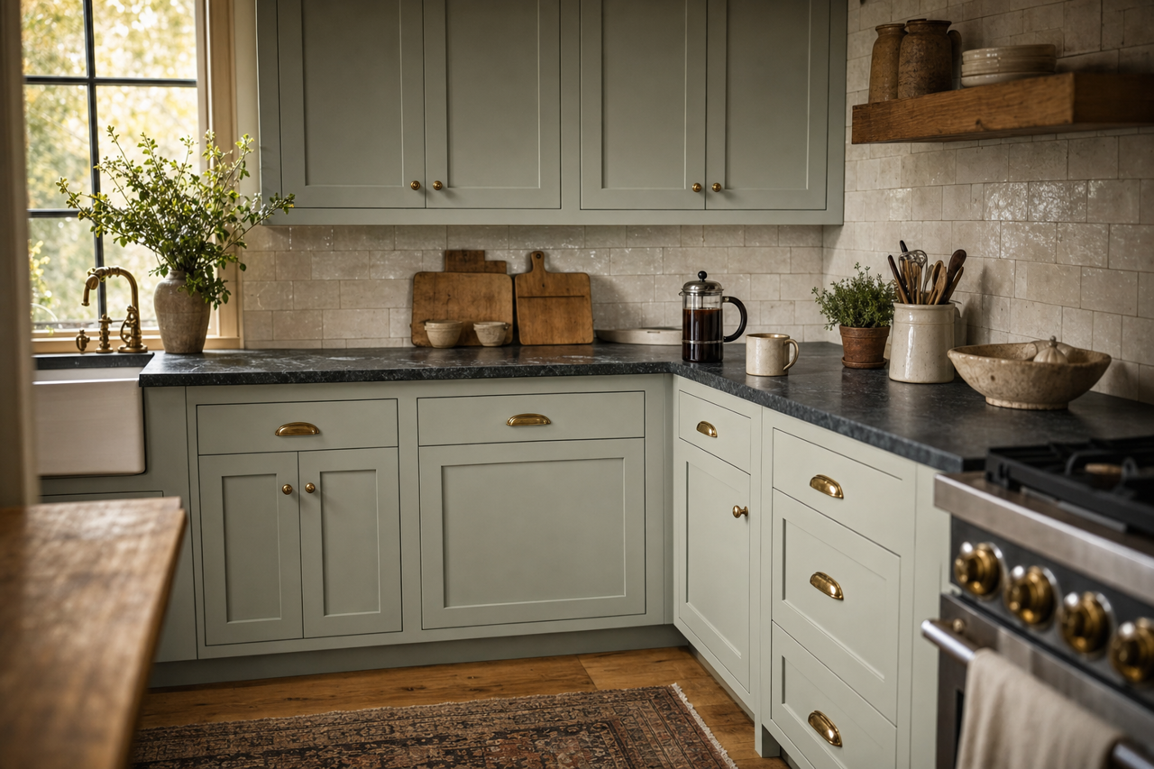 Ballroom Dancing by Valspar on cabinets