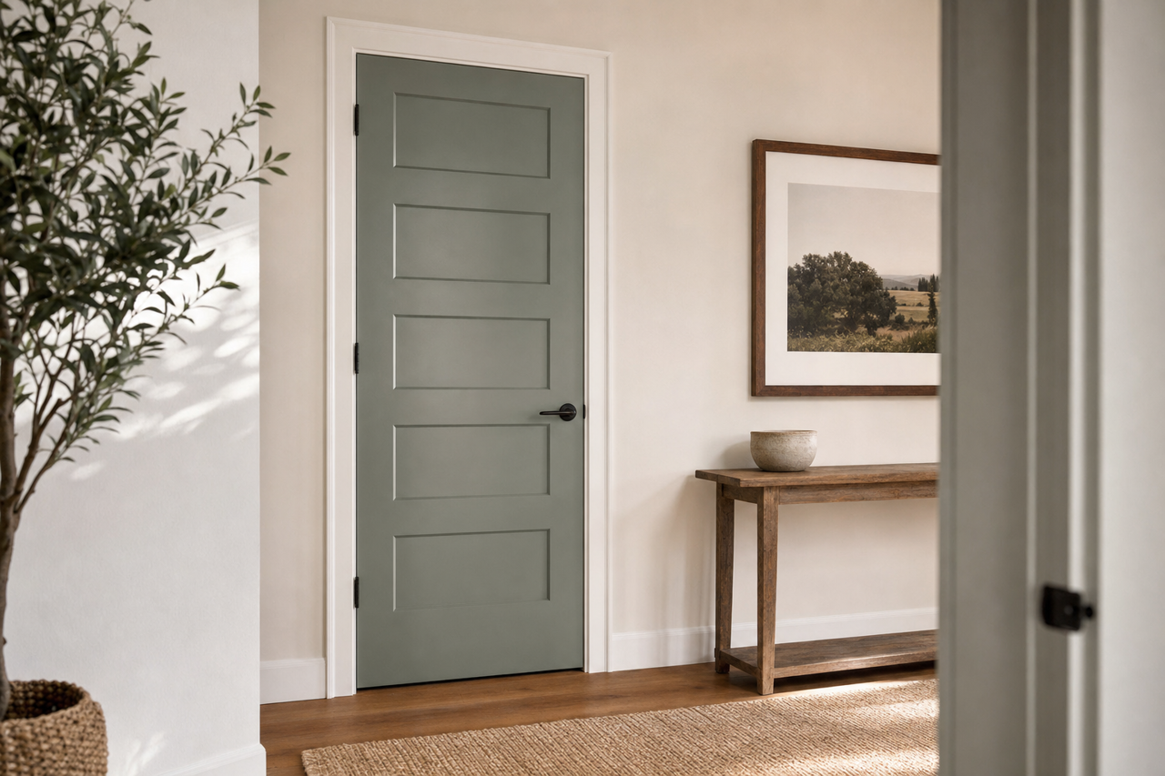 Green Peppercorn by Valspar on interior-doors