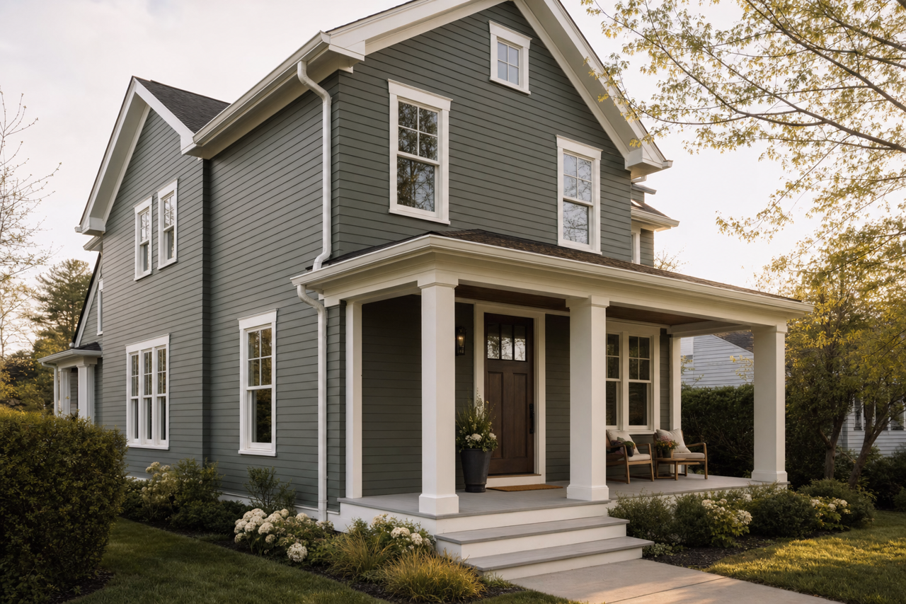 Belmont Green by Valspar on exterior