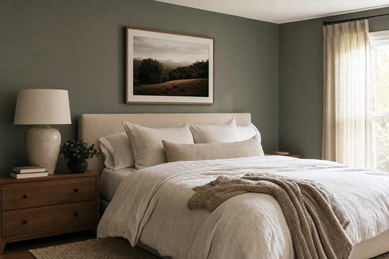 Belmont Green by Valspar on interiors