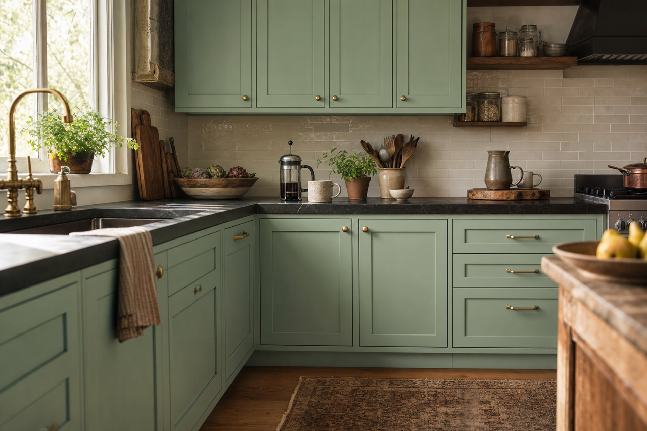 Starry Woods by Valspar on cabinets