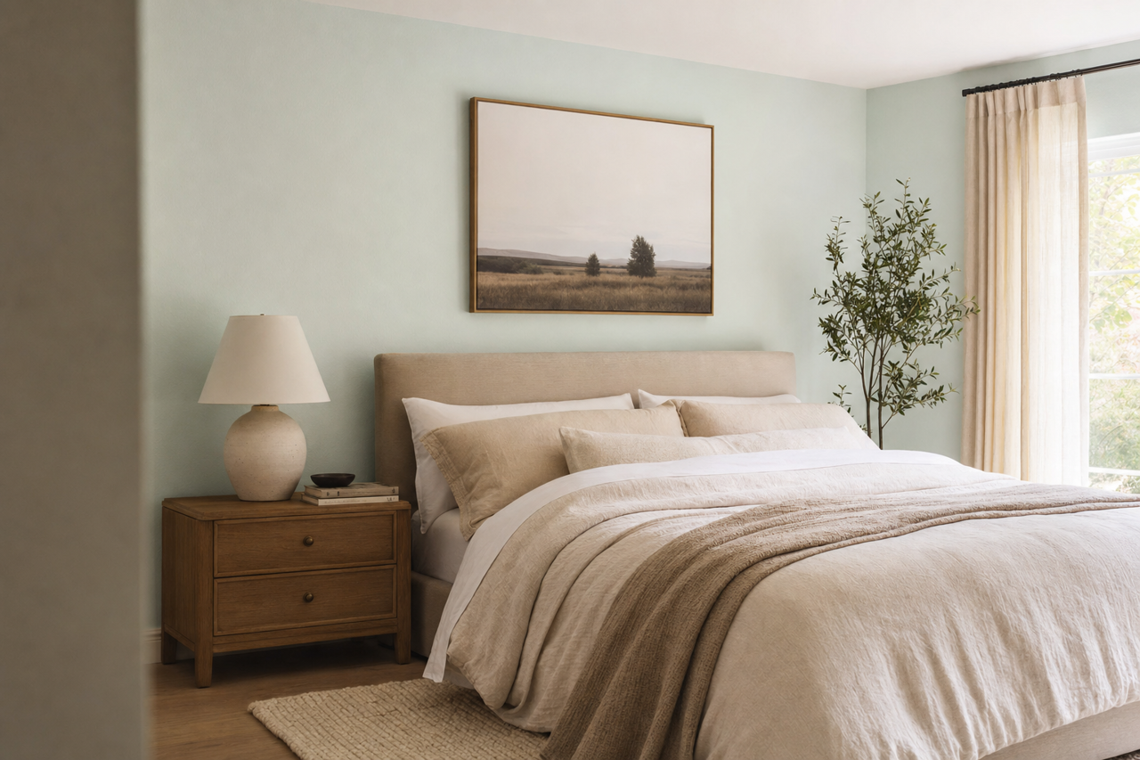 Dancing Mist by Valspar on interiors