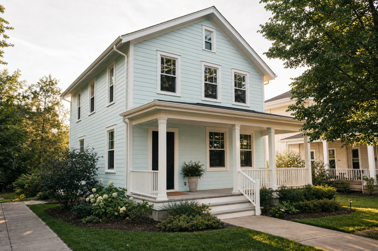 Blue Whisper by Valspar on exterior