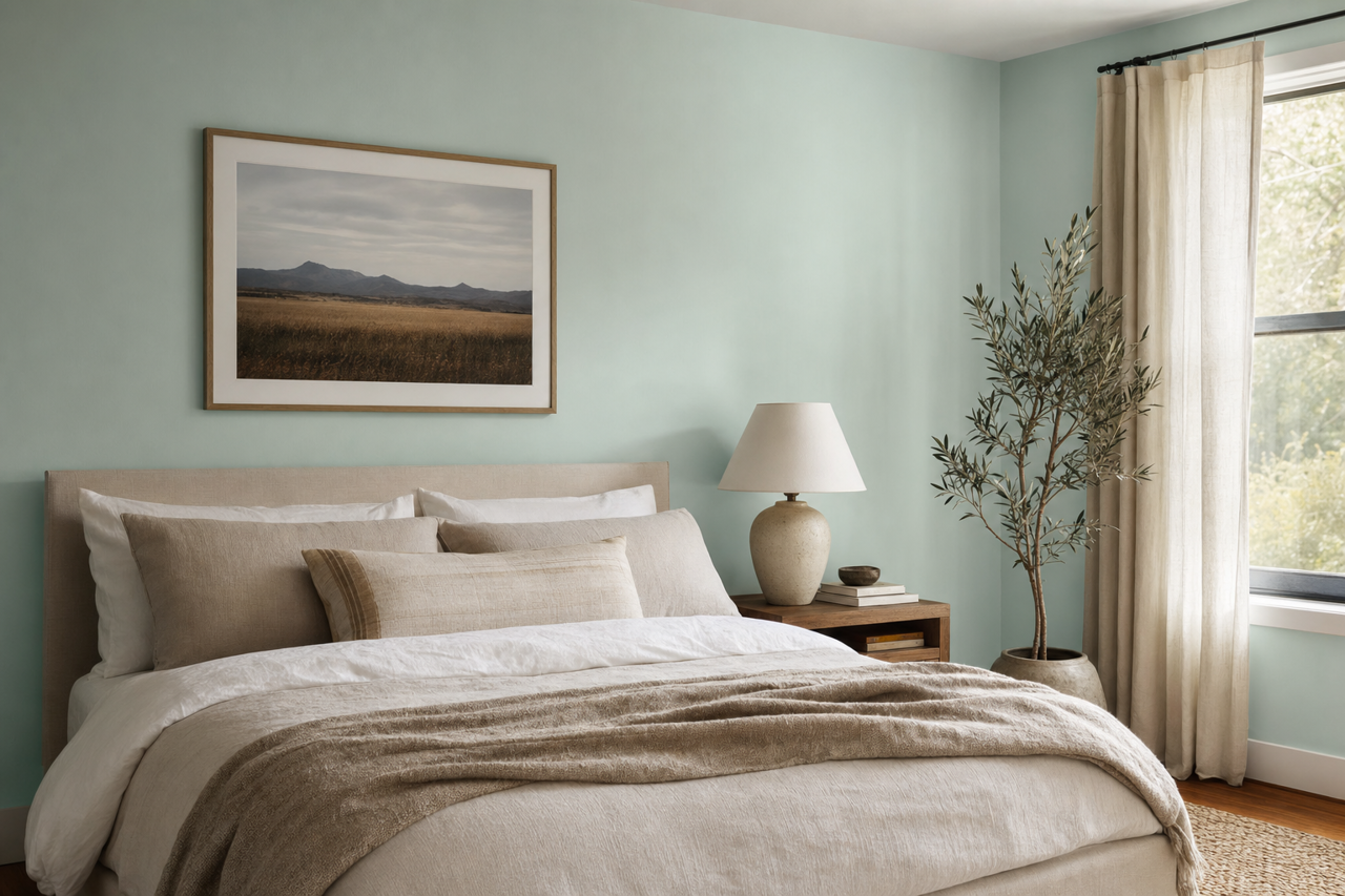 Blue Whisper by Valspar on interiors