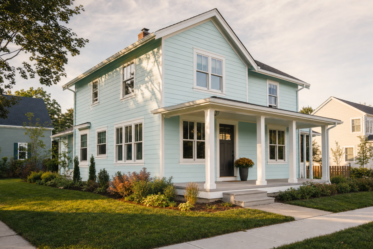 Fountain Mist by Valspar on exterior