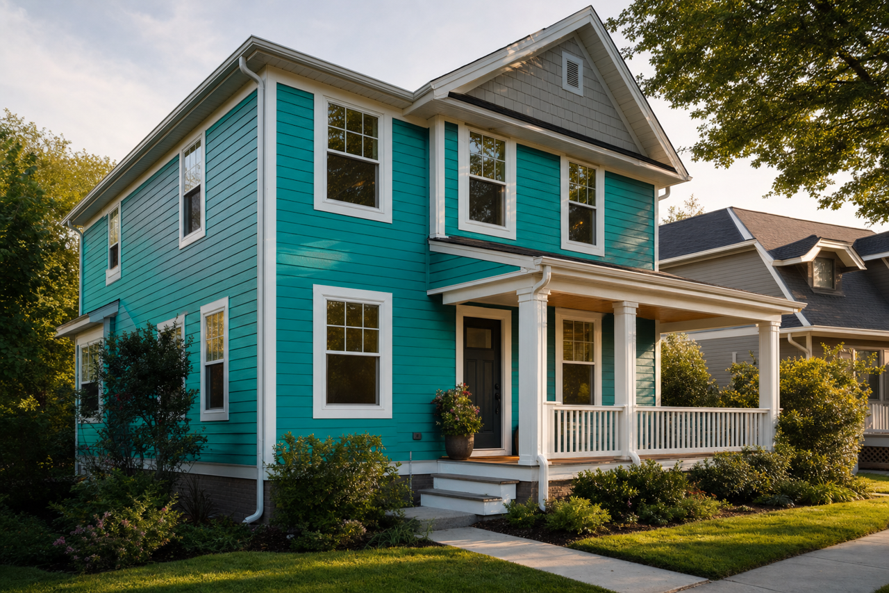 Blue Turquoise by Valspar on exterior