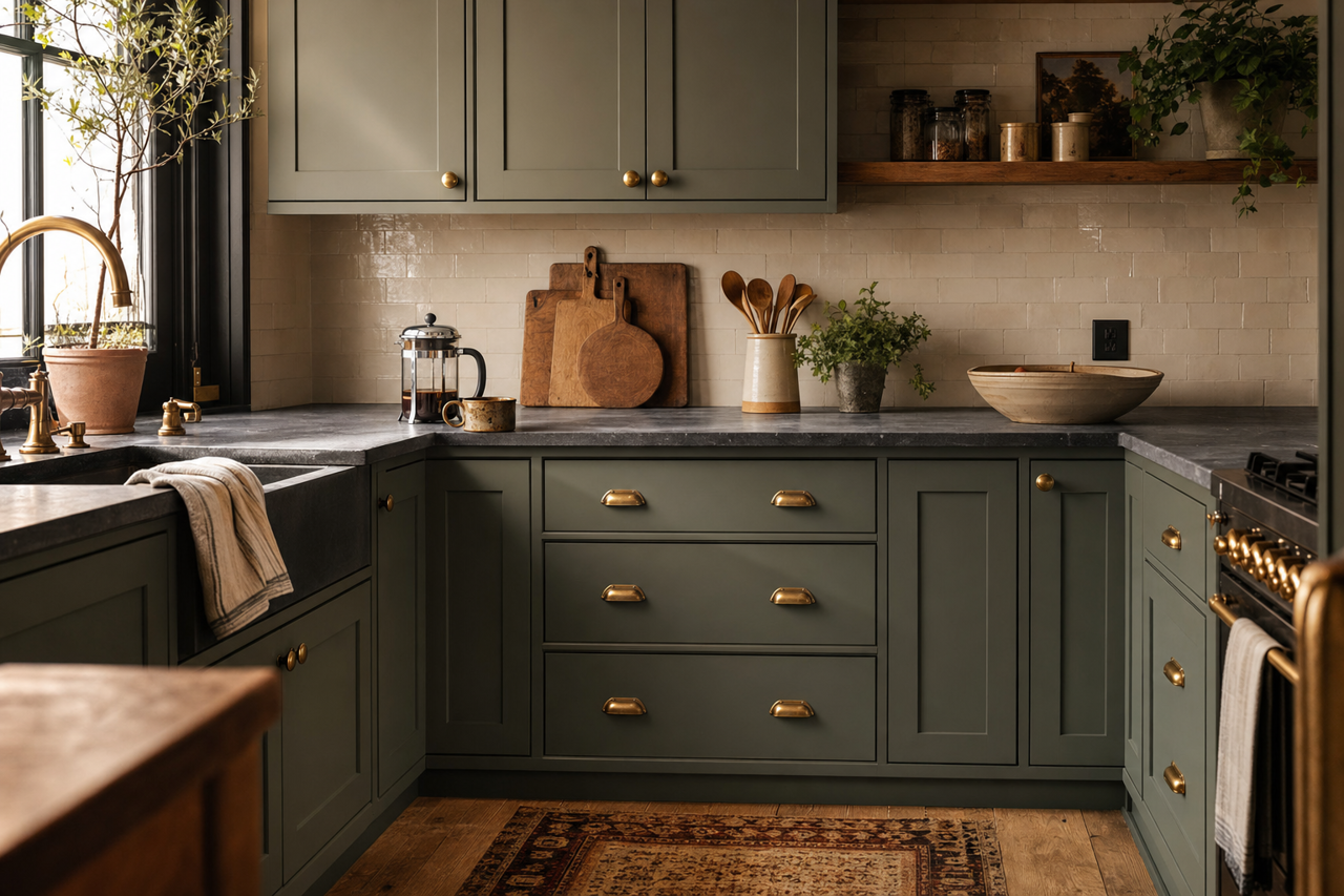 Treeline by Valspar on cabinets