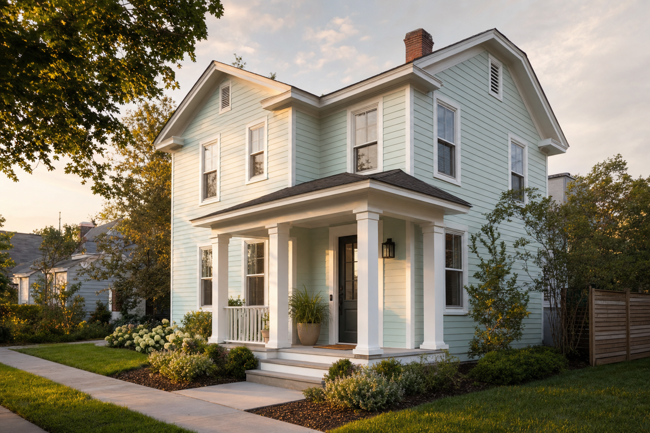 Minty Delight by Valspar on exterior