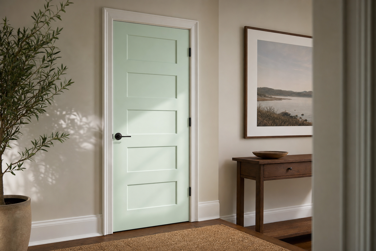 Minty Delight by Valspar on interior-doors