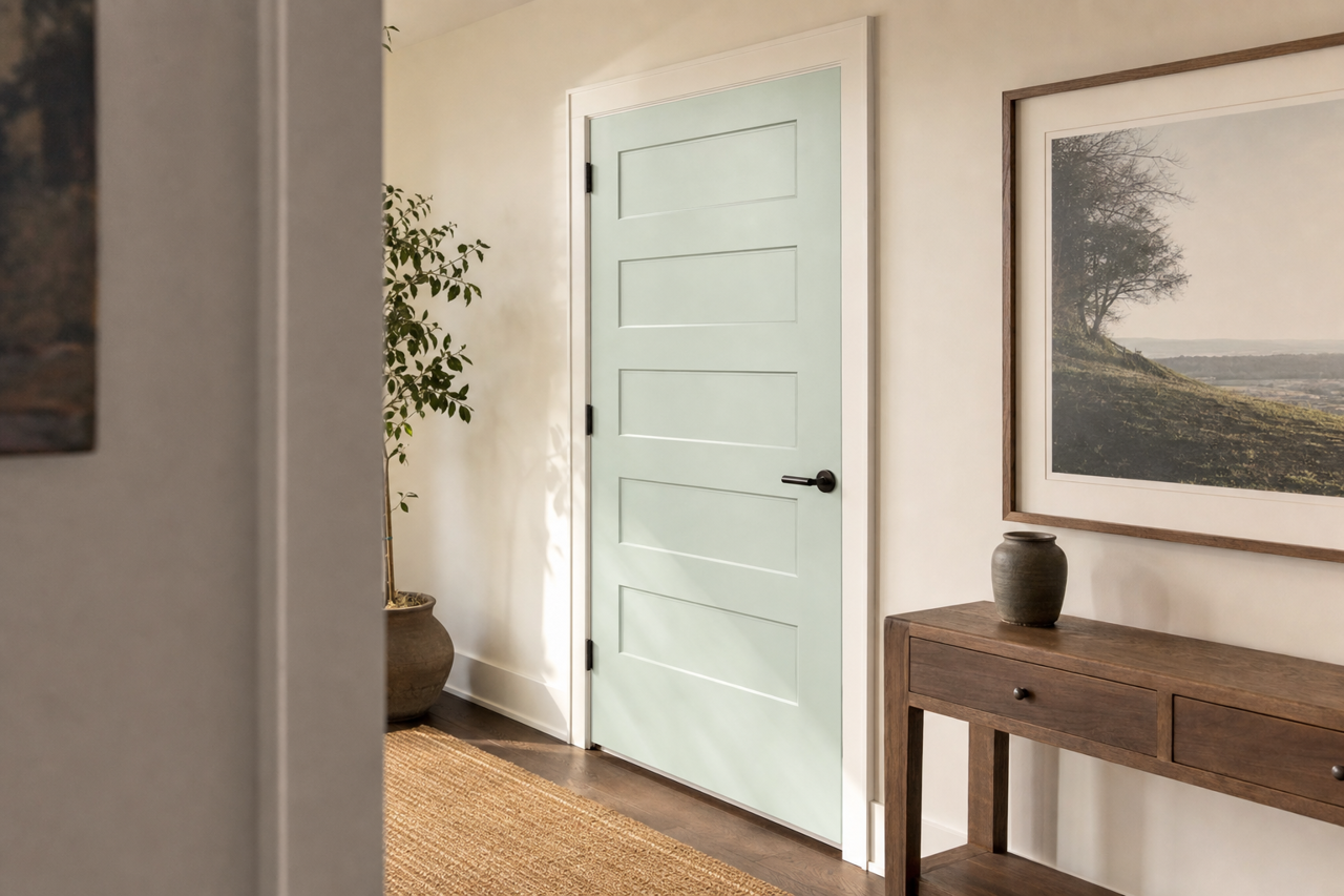 Aloe Vera by Valspar on interior-doors