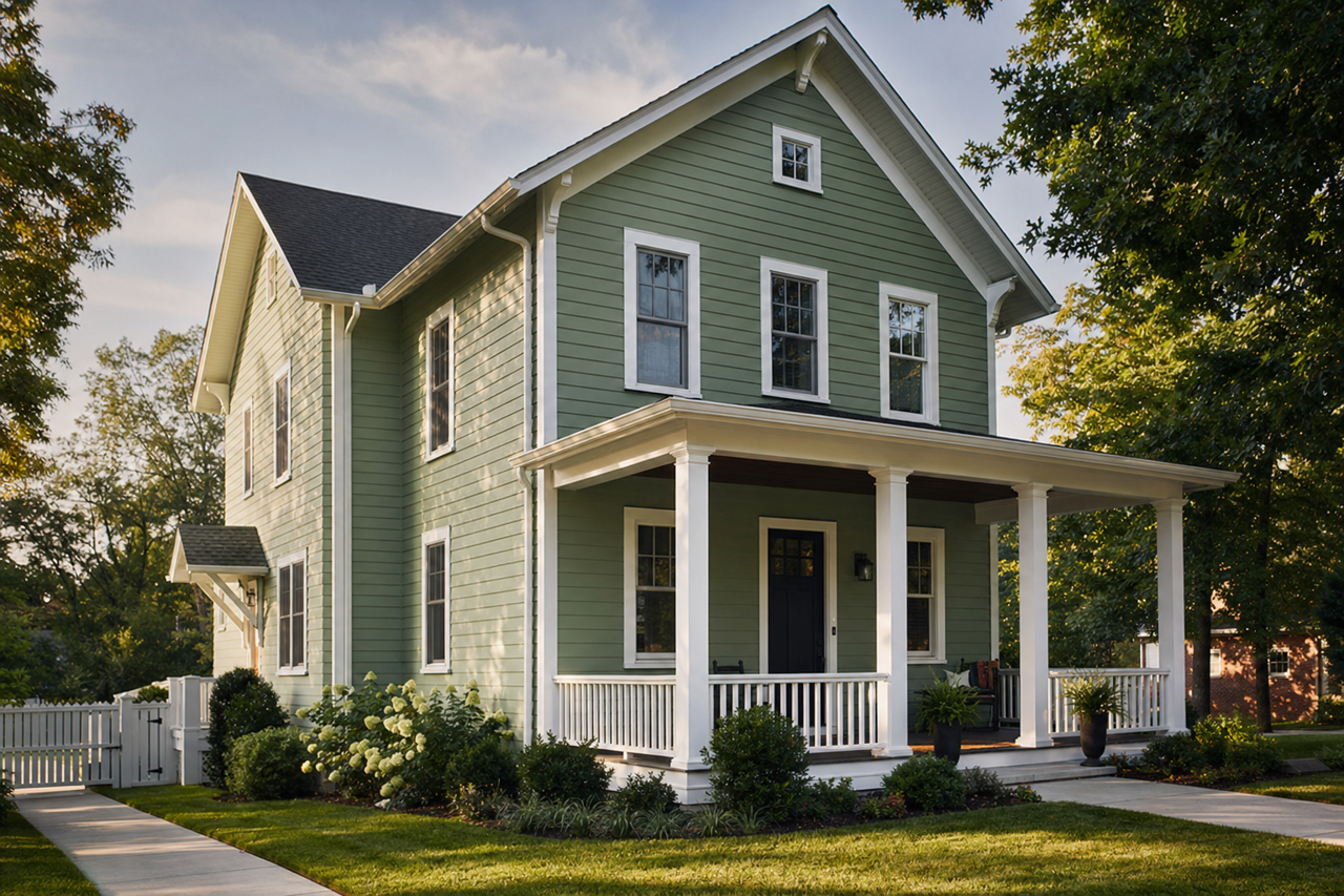 Blue Grass Mood by Valspar on exterior