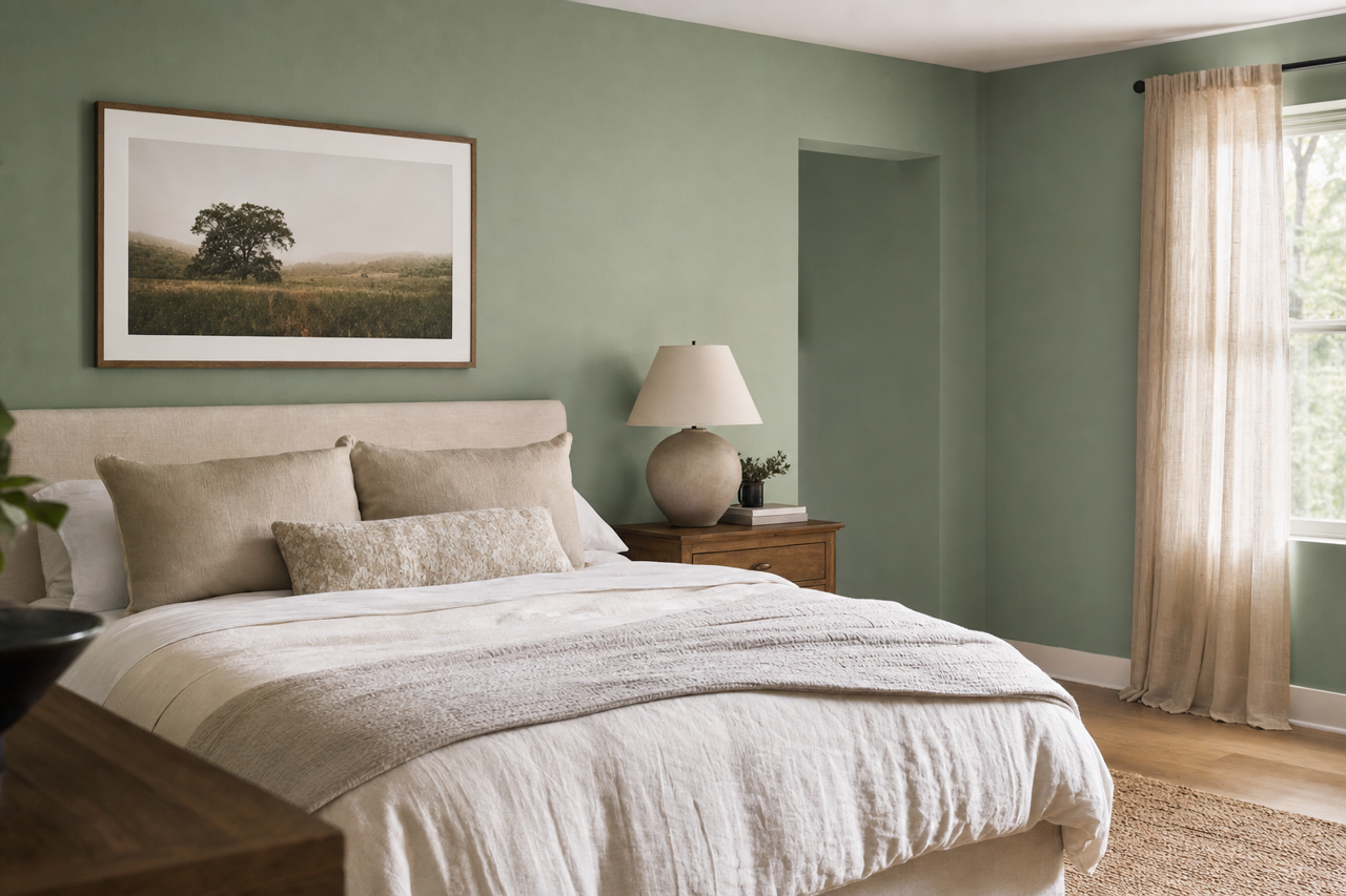 Blue Grass Mood by Valspar on interiors