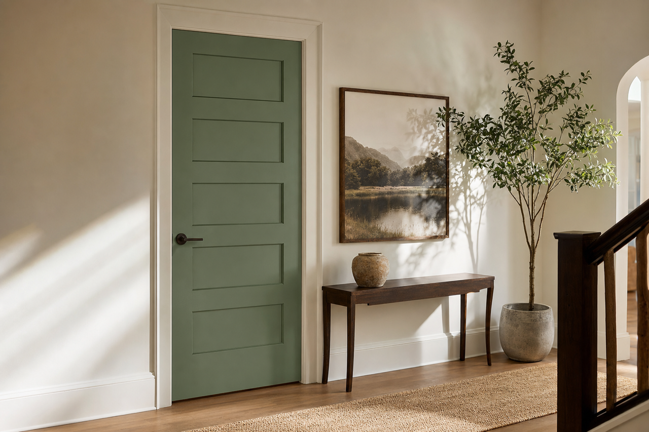 Pine Green by Valspar on interior-doors