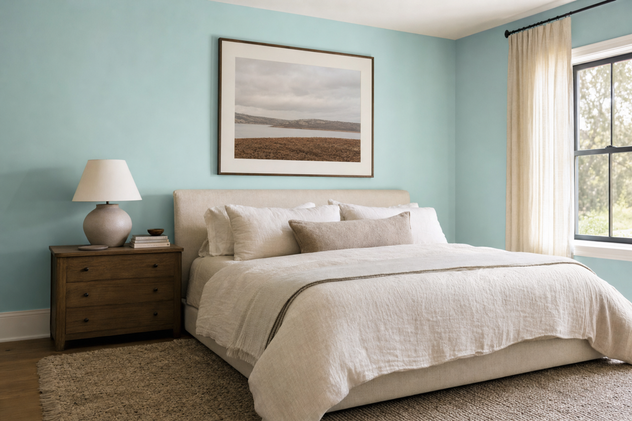 Crystal Aqua by Valspar on interiors