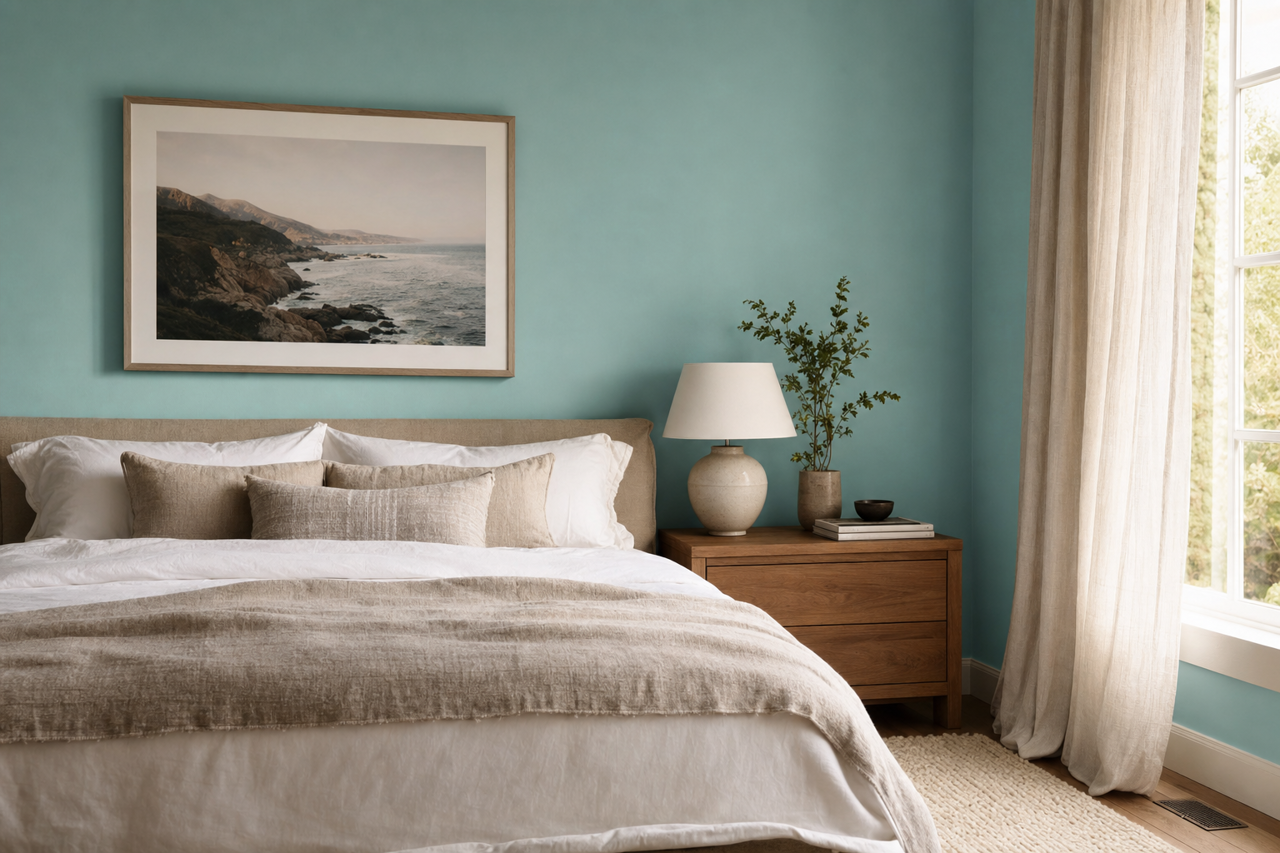 Bay Mist by Valspar on interiors