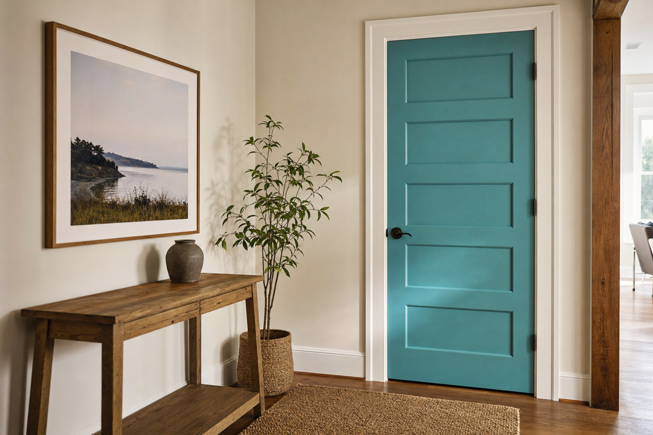 Tidal Teal by Valspar on interior-doors