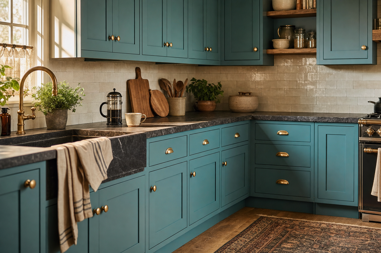 Fish Story by Valspar on cabinets