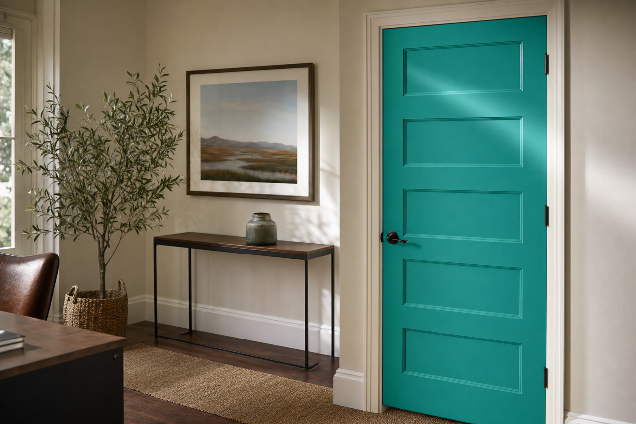 Tropical Hideaway by Valspar on interior-doors