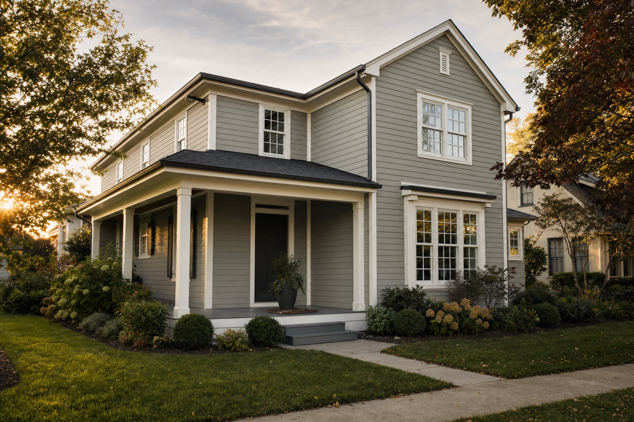 Gray Exposé by Valspar on exterior