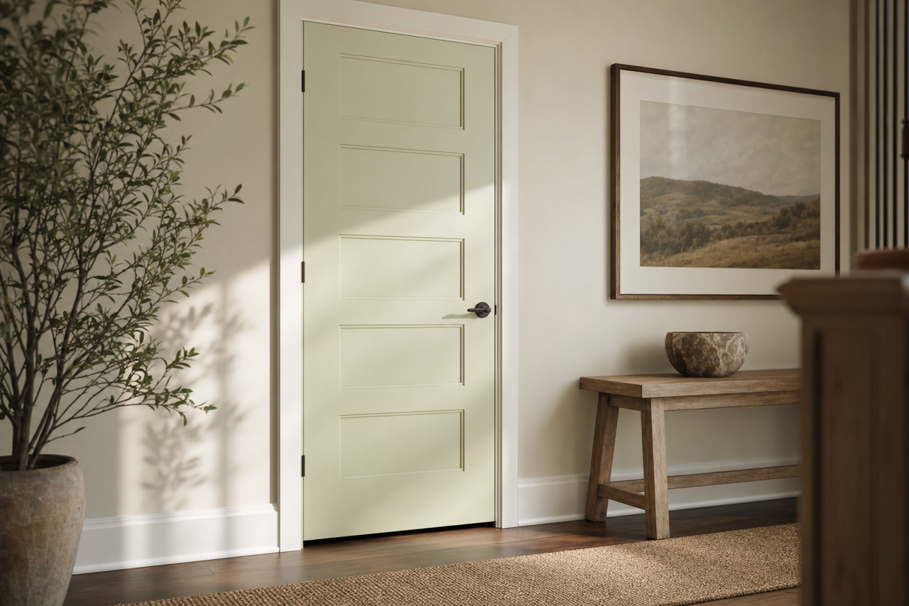 Glowing Green by Valspar on interior-doors