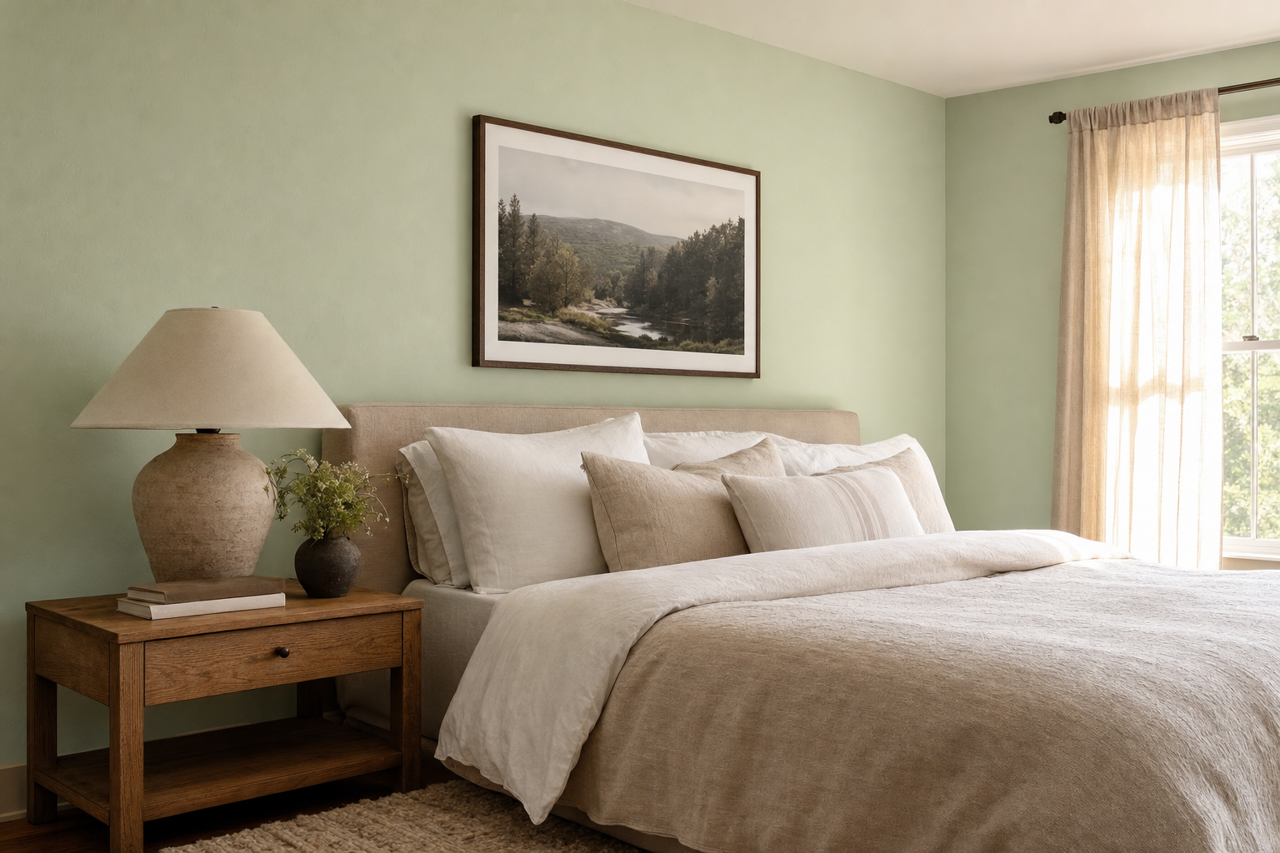 Kiss of Mint by Valspar on interiors