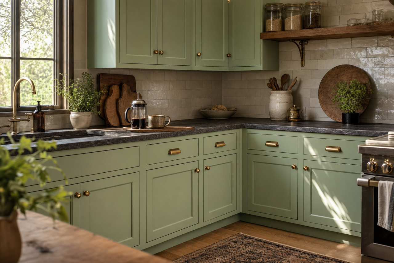 Rolling Glen by Valspar on cabinets
