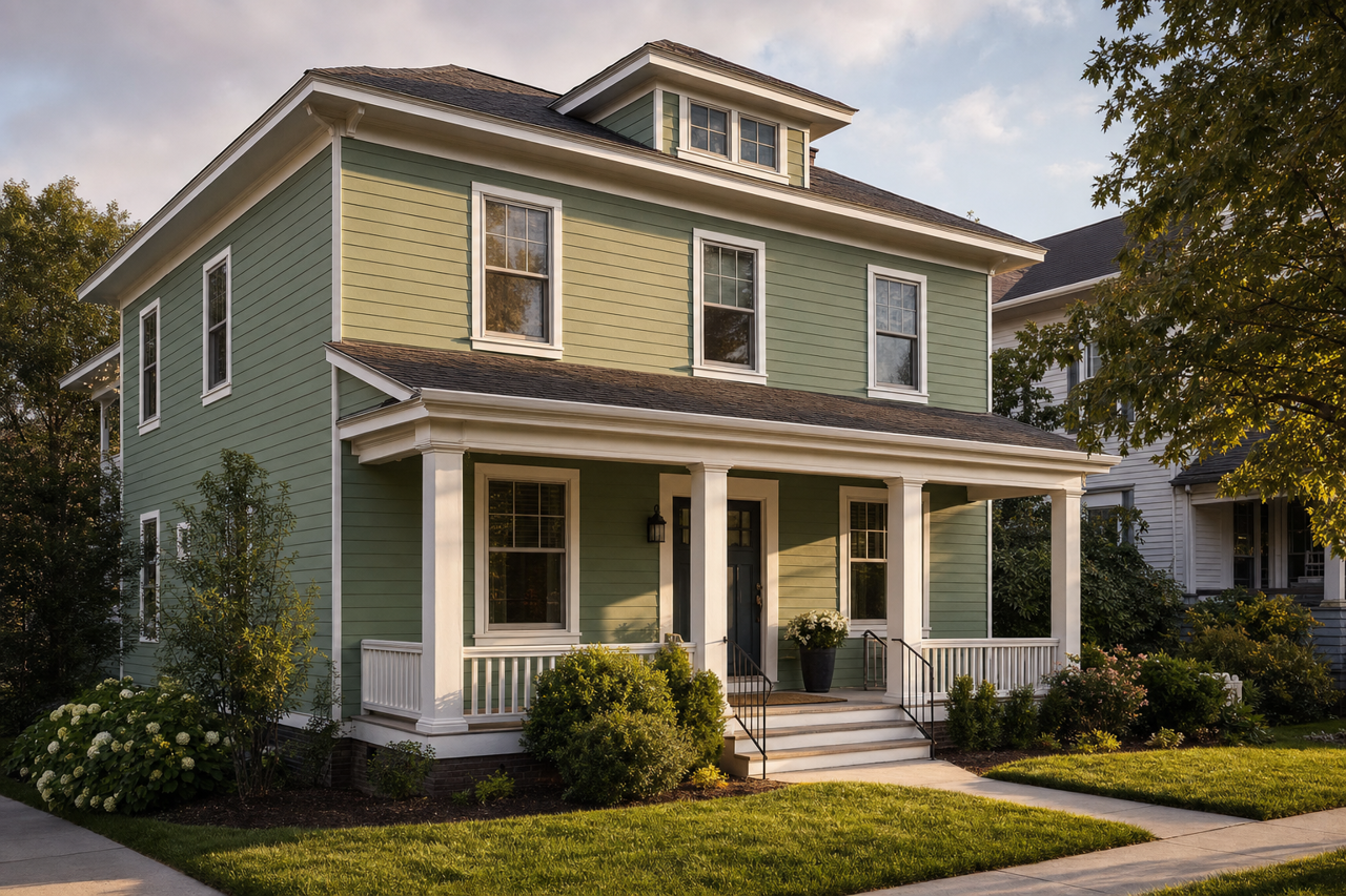 Plaza Green by Valspar on exterior