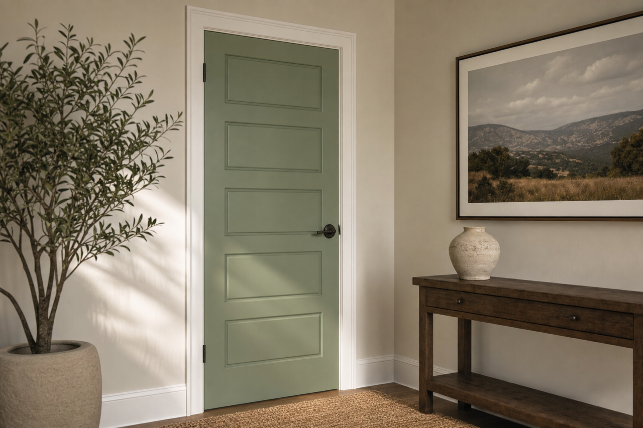 Plaza Green by Valspar on interior-doors