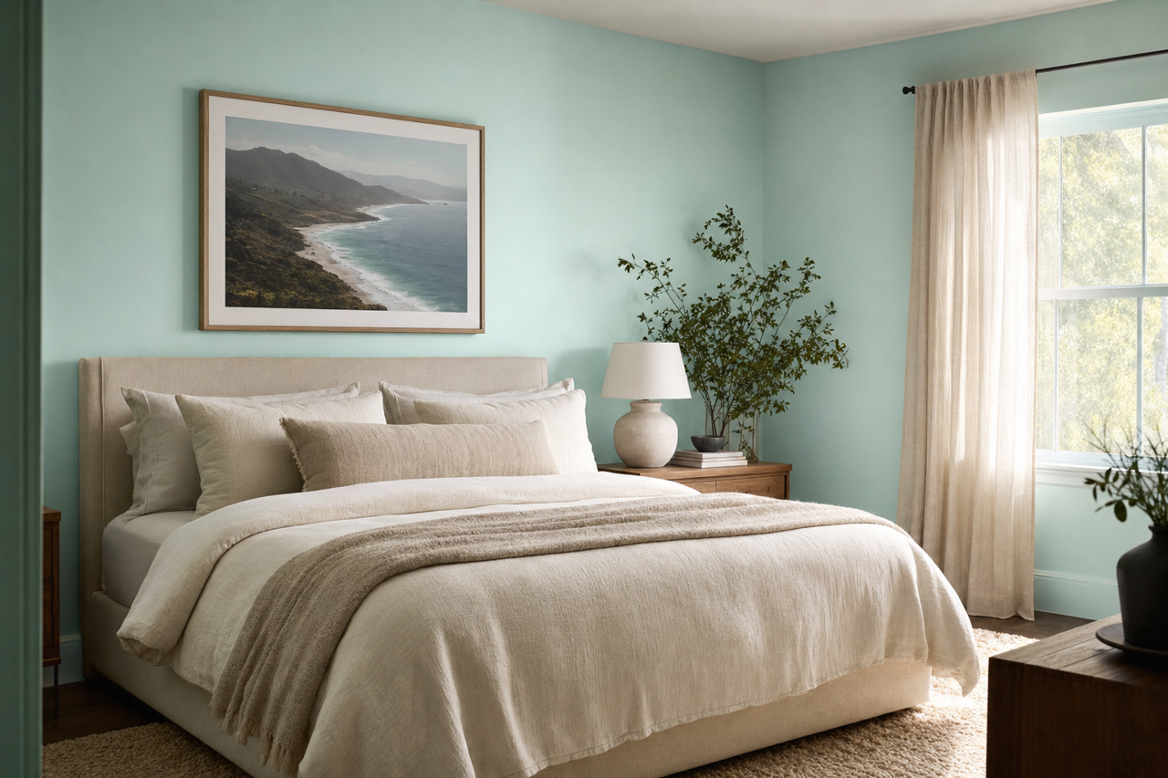 Mystic Sea by Valspar on interiors