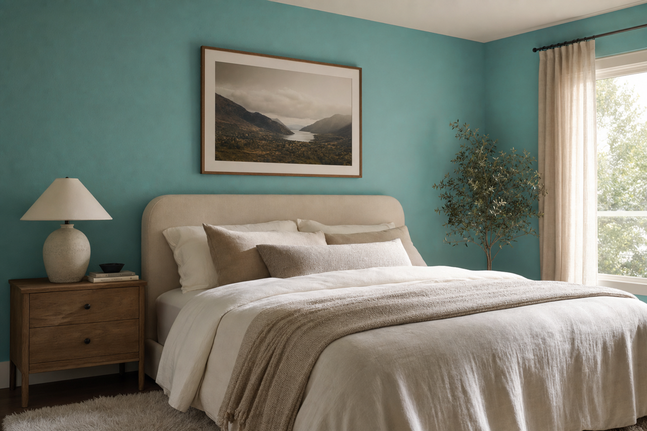 Twilight Meadow by Valspar on interiors