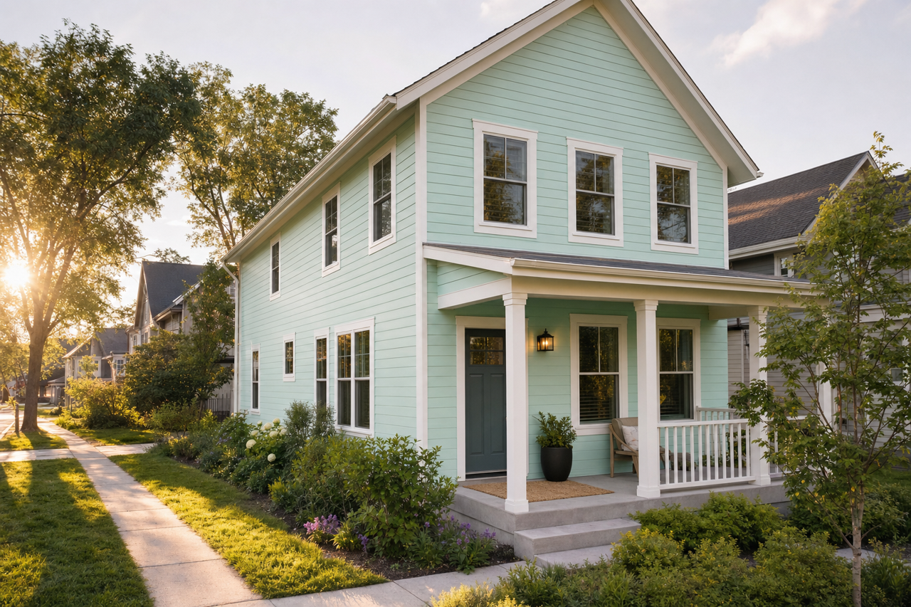 Aqua Glow by Valspar on exterior