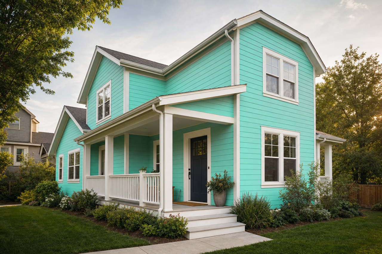 Simply Aqua by Valspar on exterior