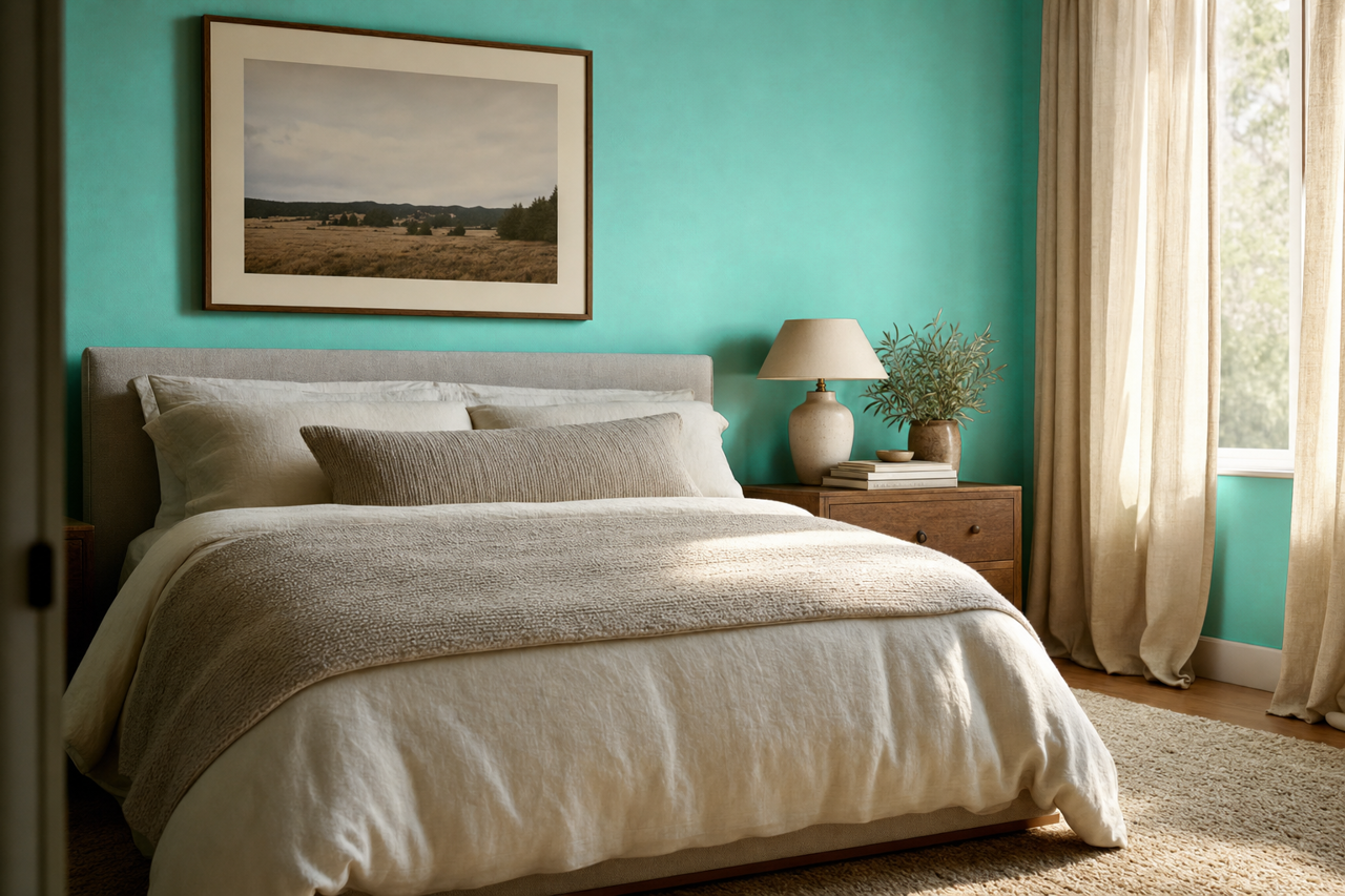 Simply Aqua by Valspar on interiors